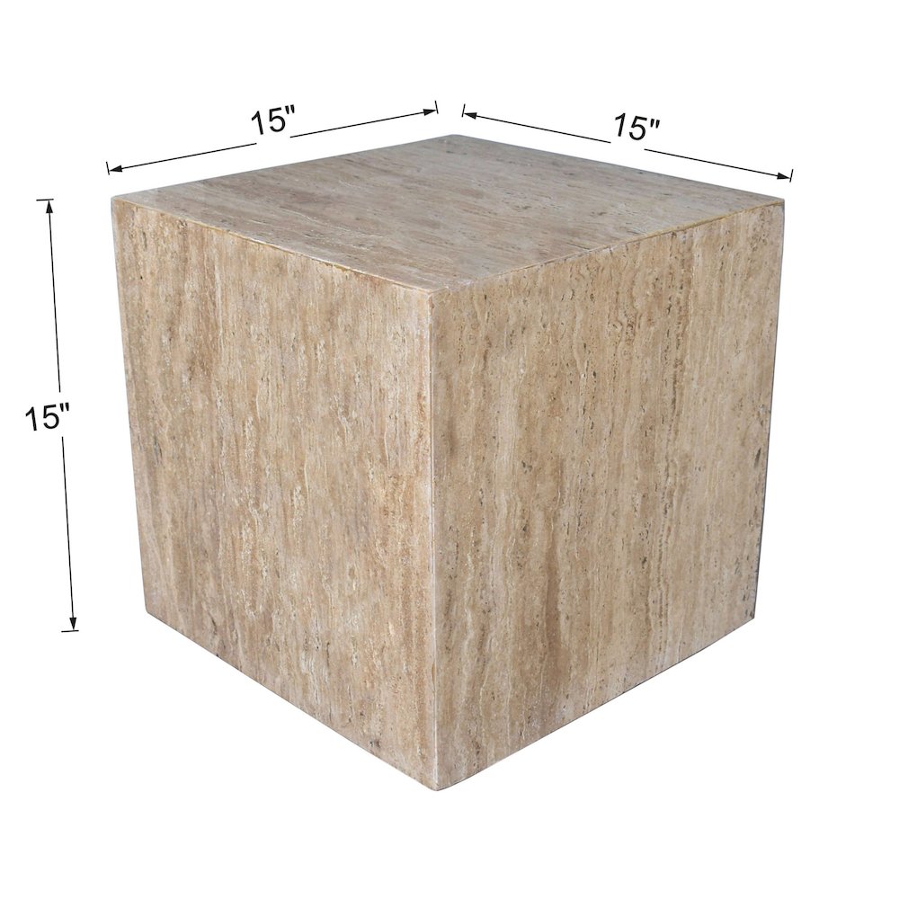 Felix 15" Minimalist Marble Cube End Table