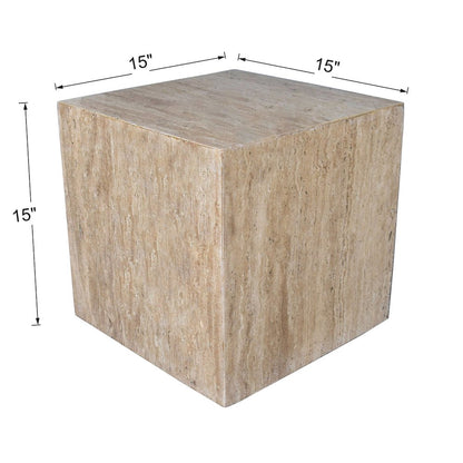 Felix 15" Minimalist Marble Cube End Table