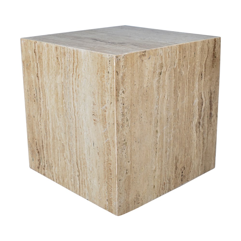 Felix 15" Minimalist Marble Cube End Table
