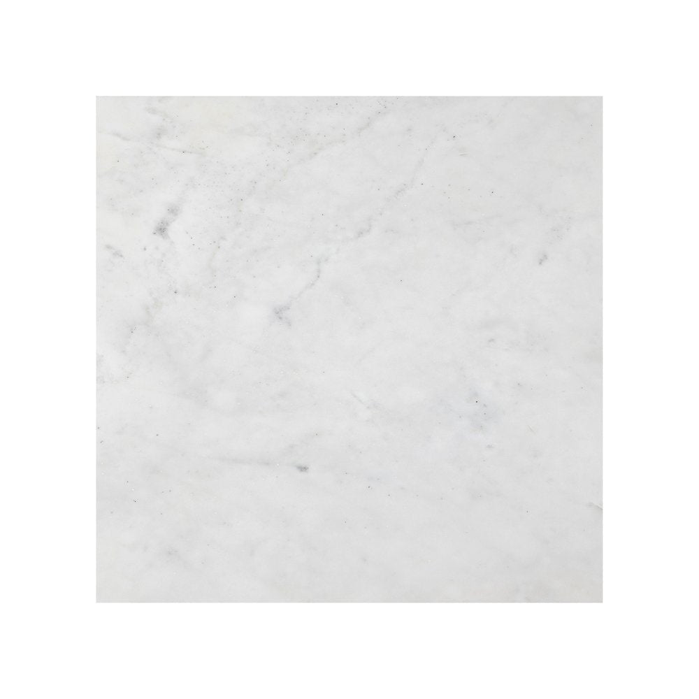 Felix Contemporary Solid Natural Marble Handmade Cube End Table, White