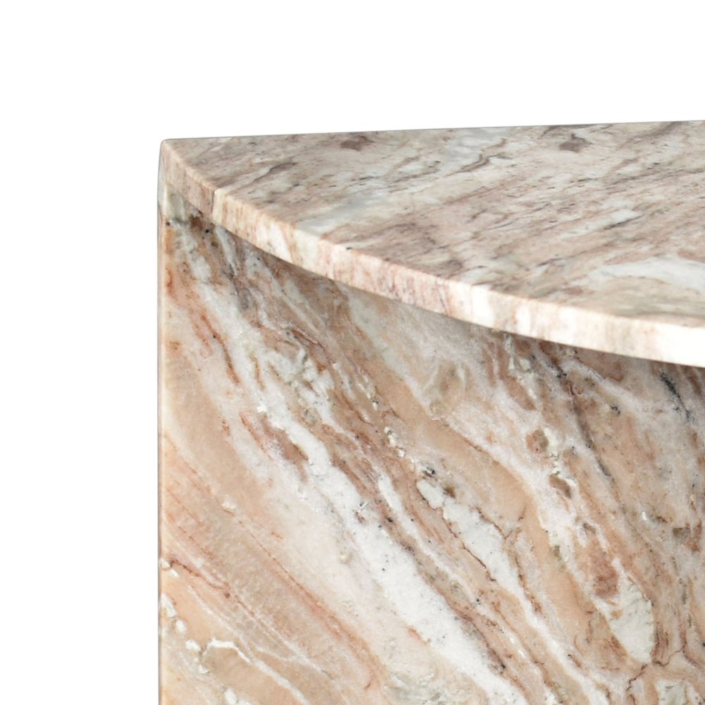 Patrice 20" Modern Half Moon Genuine Marble End Table