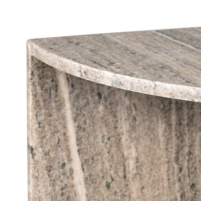 Patrice 20" Modern Half Moon Genuine Marble End Table