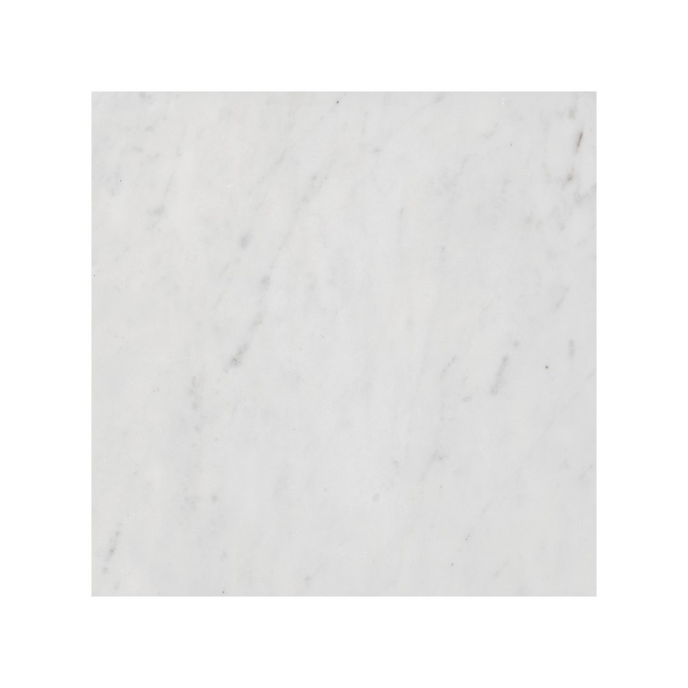 Felix Solid Marble Square Plinth Block Pedestal End Table, White