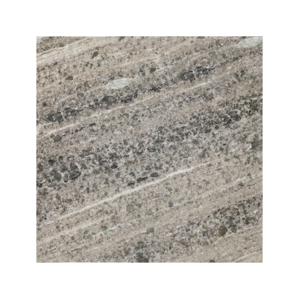 Felix Solid Marble Square Plinth Block Pedestal End Table, Gray/Beige