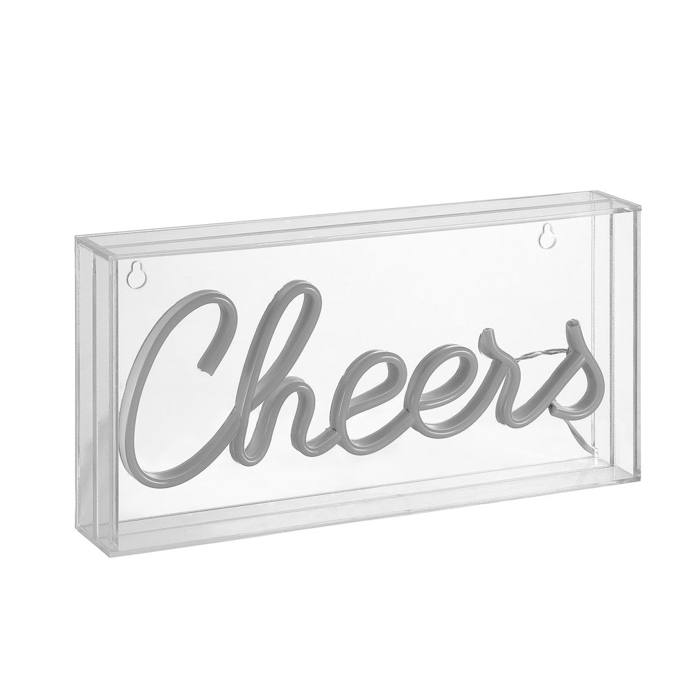 Cheers Contemporary Glam Acrylic Box Usb Operated Led Neon Light