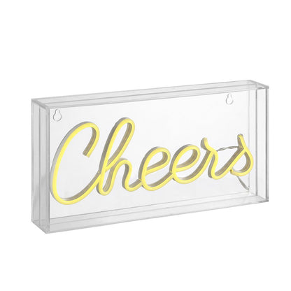 Cheers Contemporary Glam Acrylic Box Usb Operated Led Neon Light