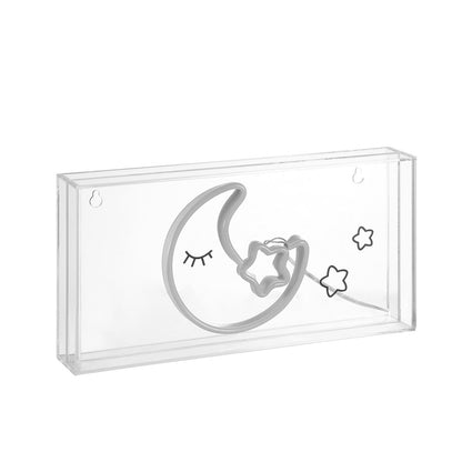 Moon Contemporary Glam Acrylic Box Usb Operated Led Neon Light