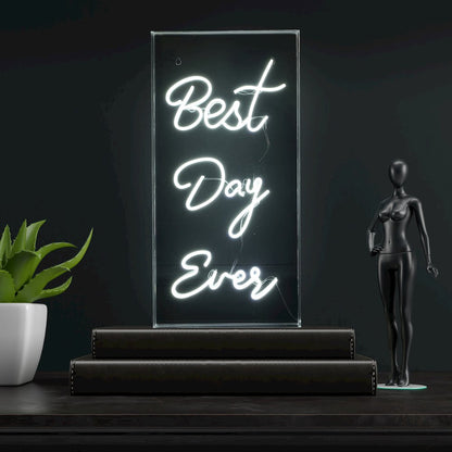 Best Day Ever Contemporary Glam Acrylic Box Usb Operated Led Neon Light