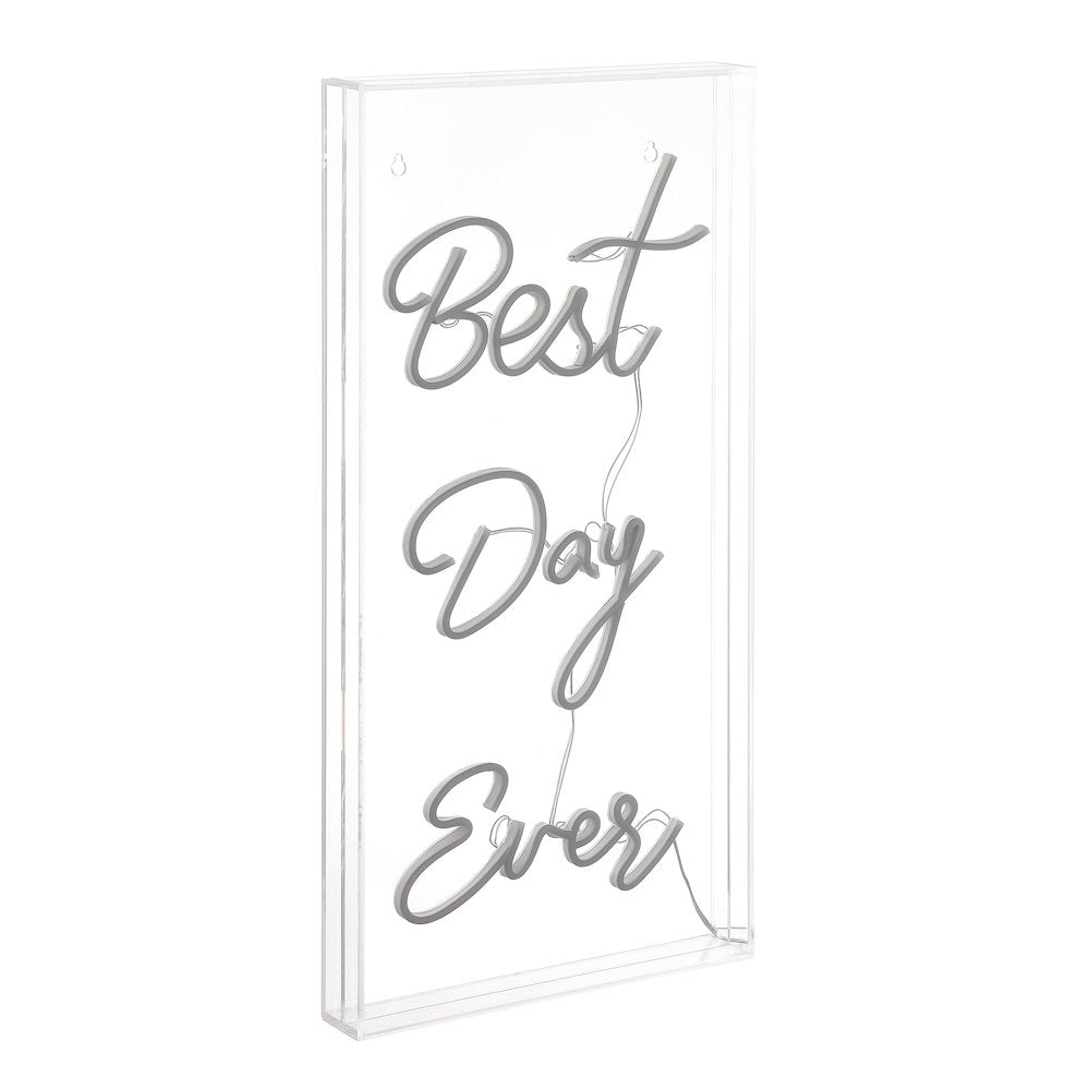 Best Day Ever Contemporary Glam Acrylic Box Usb Operated Led Neon Light
