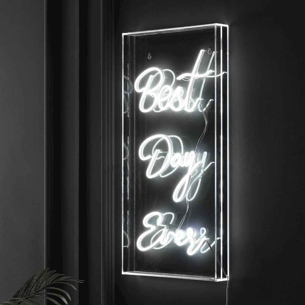 Best Day Ever Contemporary Glam Acrylic Box Usb Operated Led Neon Light