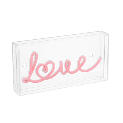 Love Contemporary Glam Acrylic Box Usb Operated Led Neon Light