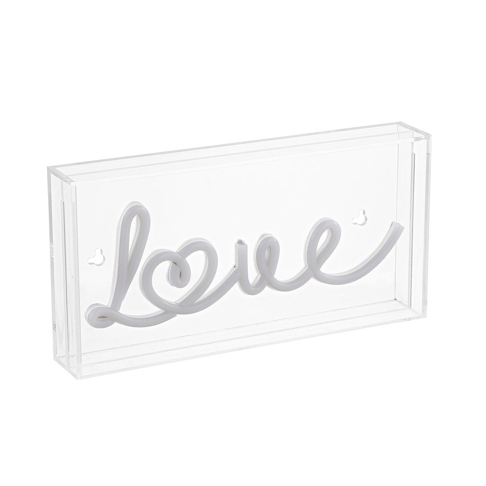 Love Contemporary Glam Acrylic Box Usb Operated Led Neon Light