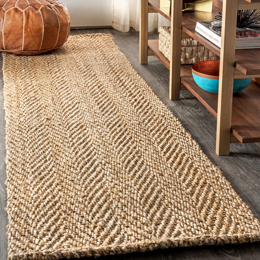 Espina Hand Woven Herringbone Chunky Jute Area Rug