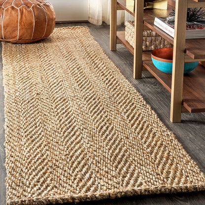 Espina Hand Woven Herringbone Chunky Jute Area Rug