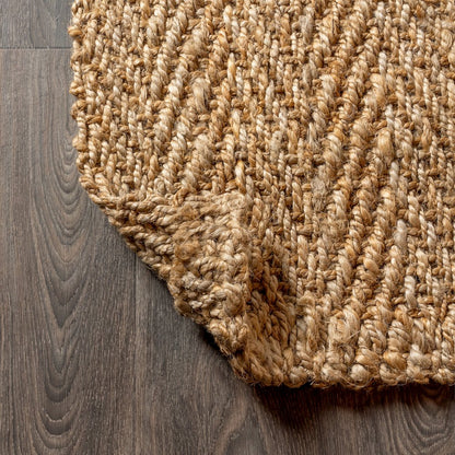 Espina Hand Woven Herringbone Chunky Jute Area Rug