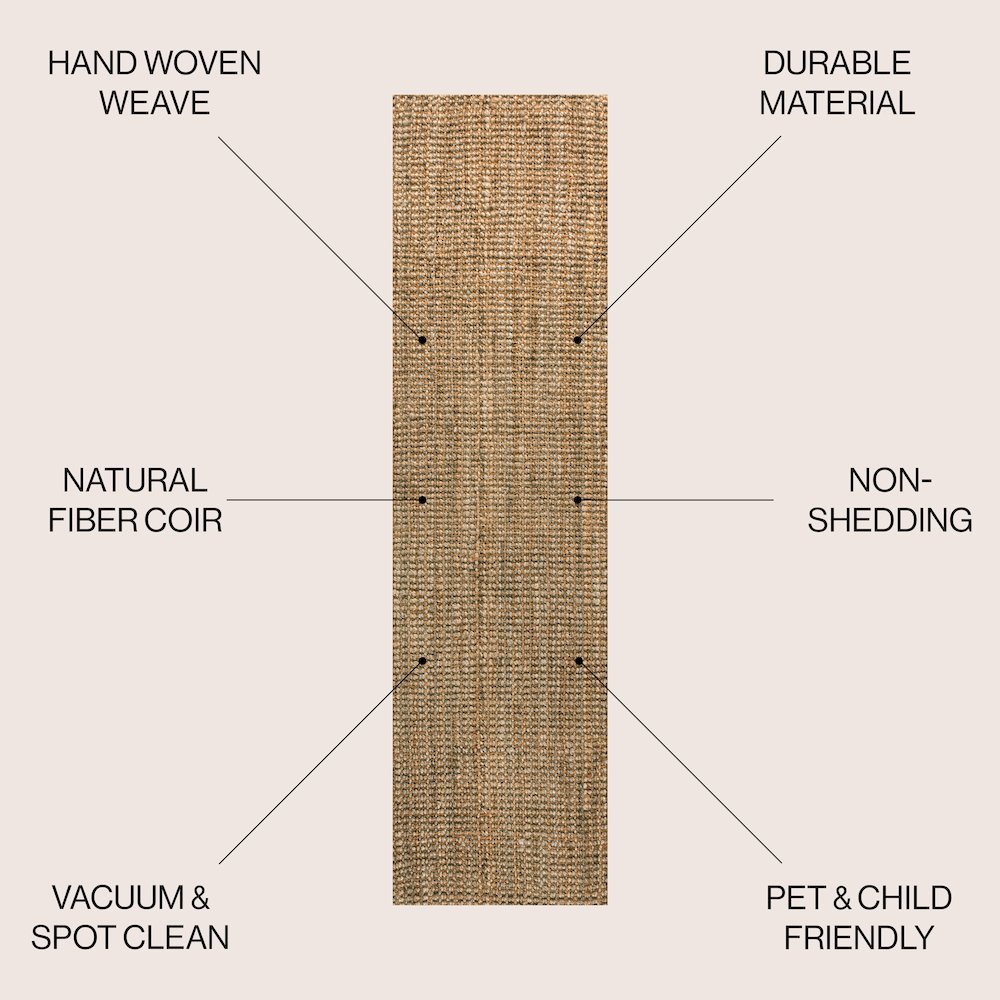 Biot Traditional Rustic Handwoven Jute Solid Area Rug