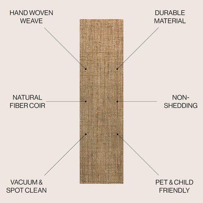Biot Traditional Rustic Handwoven Jute Solid Area Rug