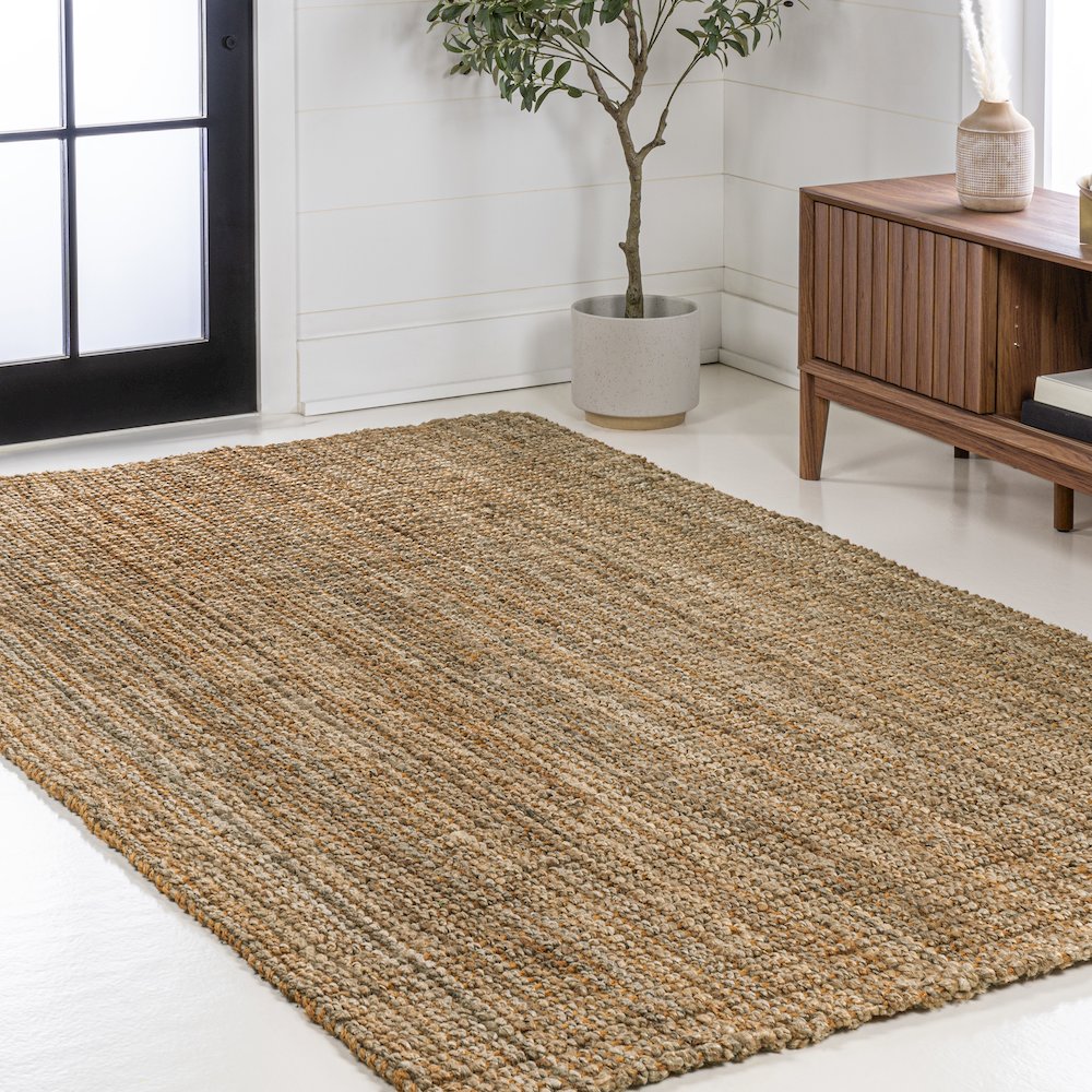 Biot Traditional Rustic Handwoven Jute Area Rug