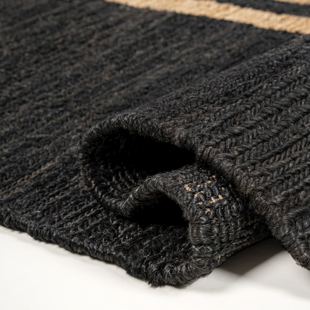 Olivier Rustic Farmhouse Wide Ticking Stripe Jute Runner Rug