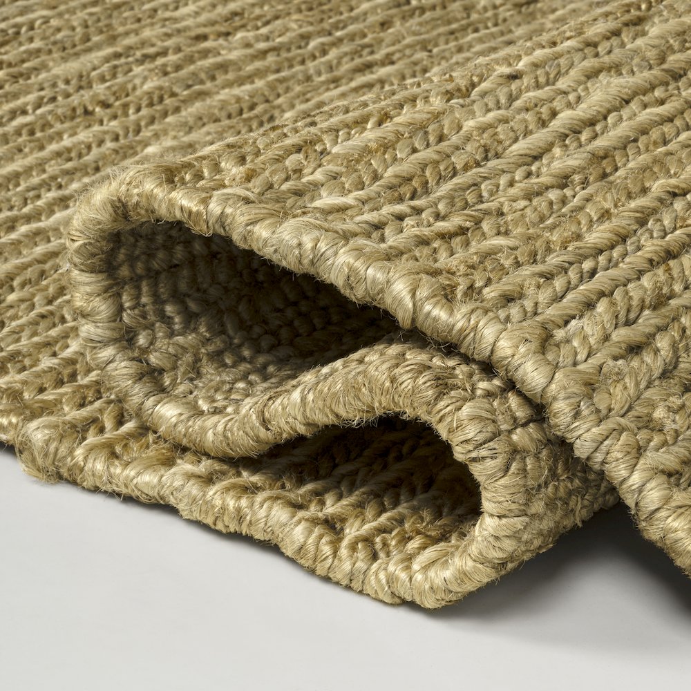Griffin Rustic Farmhouse Woven Jute Solid Natural 2 ft. x 8 ft. Runner Rug