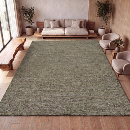 Griffin Rustic Farmhouse Woven Jute Solid Gray 5 ft. x 8 ft. Area Rug