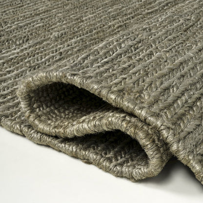Griffin Rustic Farmhouse Woven Jute Solid Gray 2 ft. x 8 ft. Runner Rug
