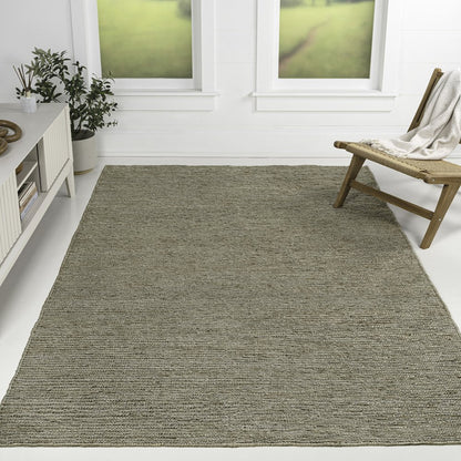 Griffin Rustic Farmhouse Woven Jute Solid Gray 3 ft. x 5 ft. Area Rug