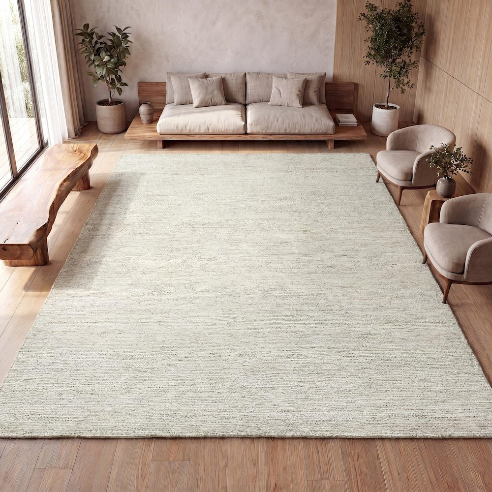 Griffin Rustic Farmhouse Woven Jute Solid Bleach 5 ft. x 8 ft. Area Rug