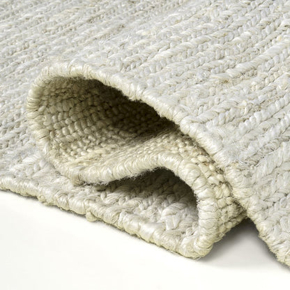 Griffin Rustic Farmhouse Woven Jute Solid Bleach 2 ft. x 8 ft. Runner Rug