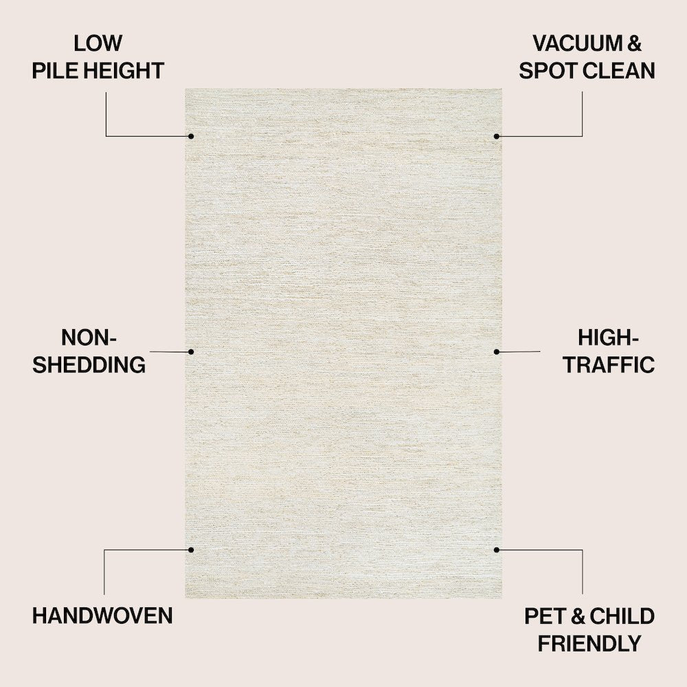 Griffin Rustic Farmhouse Woven Jute Solid Bleach 2 ft. x 8 ft. Runner Rug