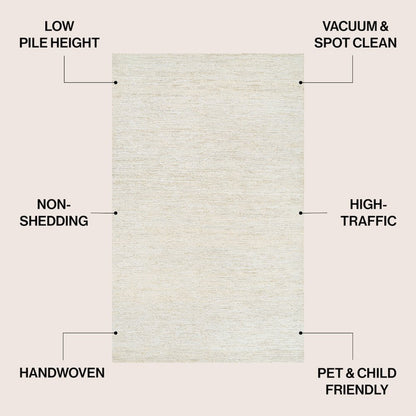 Griffin Rustic Farmhouse Woven Jute Solid Bleach 2 ft. x 8 ft. Runner Rug