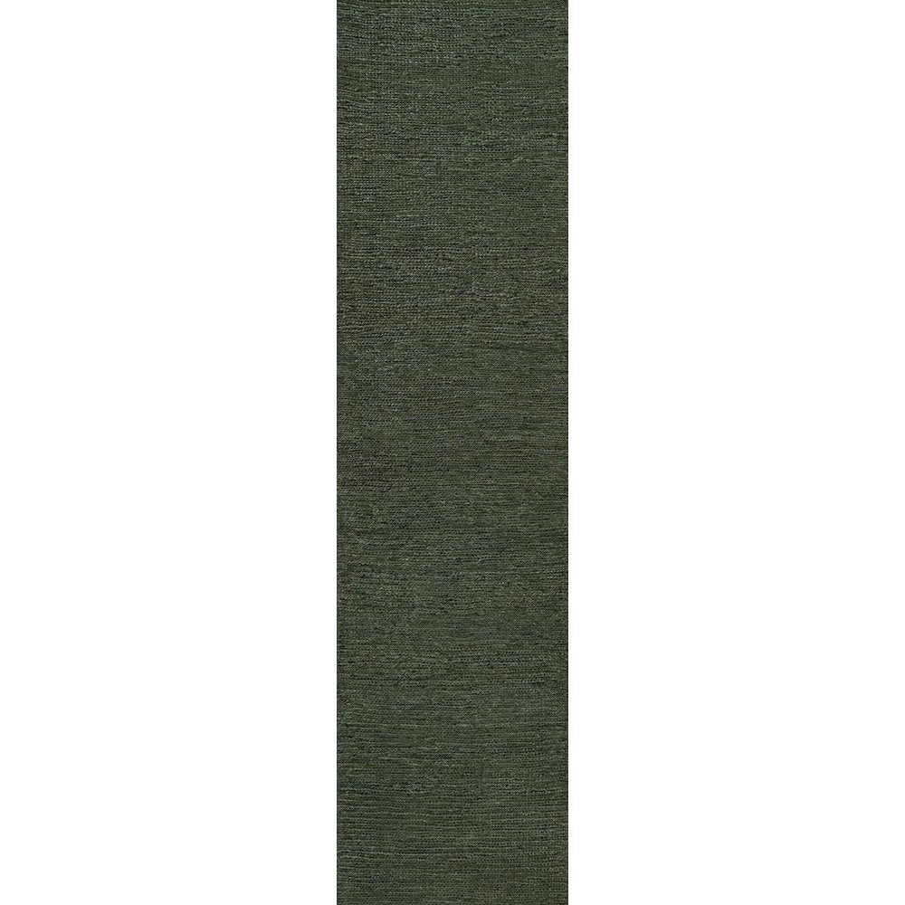 Griffin Rustic Farmhouse Woven Jute Solid Green 2 ft. x 8 ft. Runner Rug