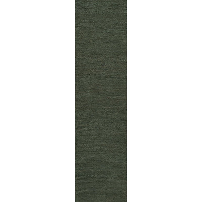 Griffin Rustic Farmhouse Woven Jute Solid Green 2 ft. x 8 ft. Runner Rug