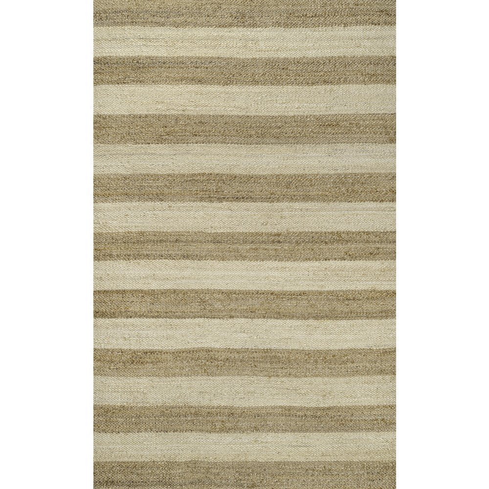 Jayden Rustic Farmhouse Woven Jute Stripe Natural/Bleach 3 ft. x 5 ft. Area Rug