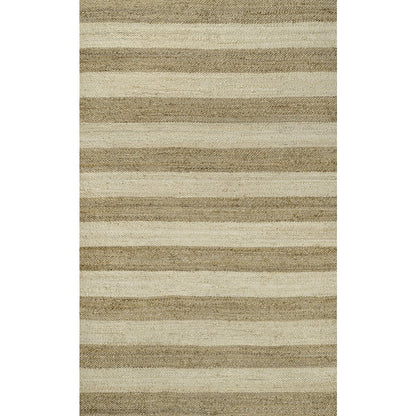 Jayden Rustic Farmhouse Woven Jute Stripe Natural/Bleach 3 ft. x 5 ft. Area Rug