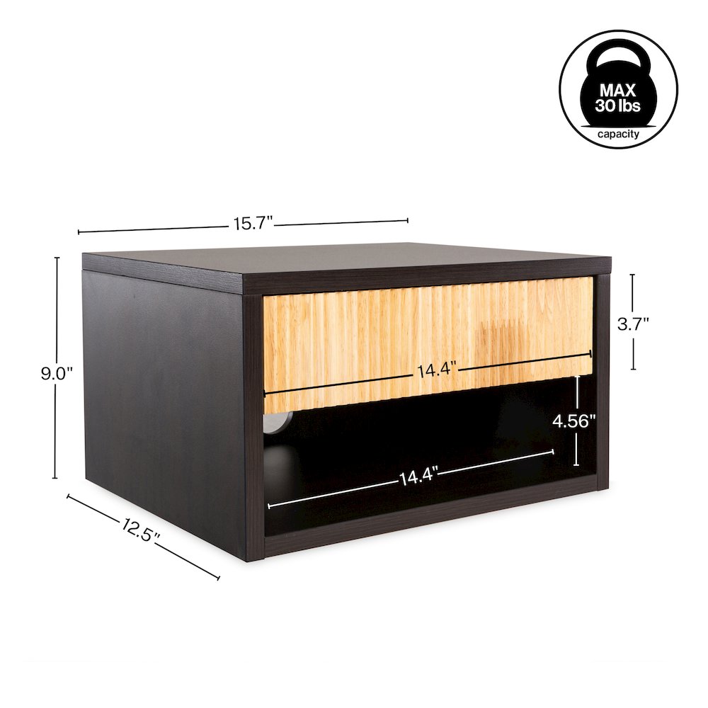 Elise 15.7" Modern Floating Wall Mounted Nightstand