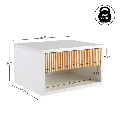 Elise 15.7" Modern Floating Wall Mounted Nightstand