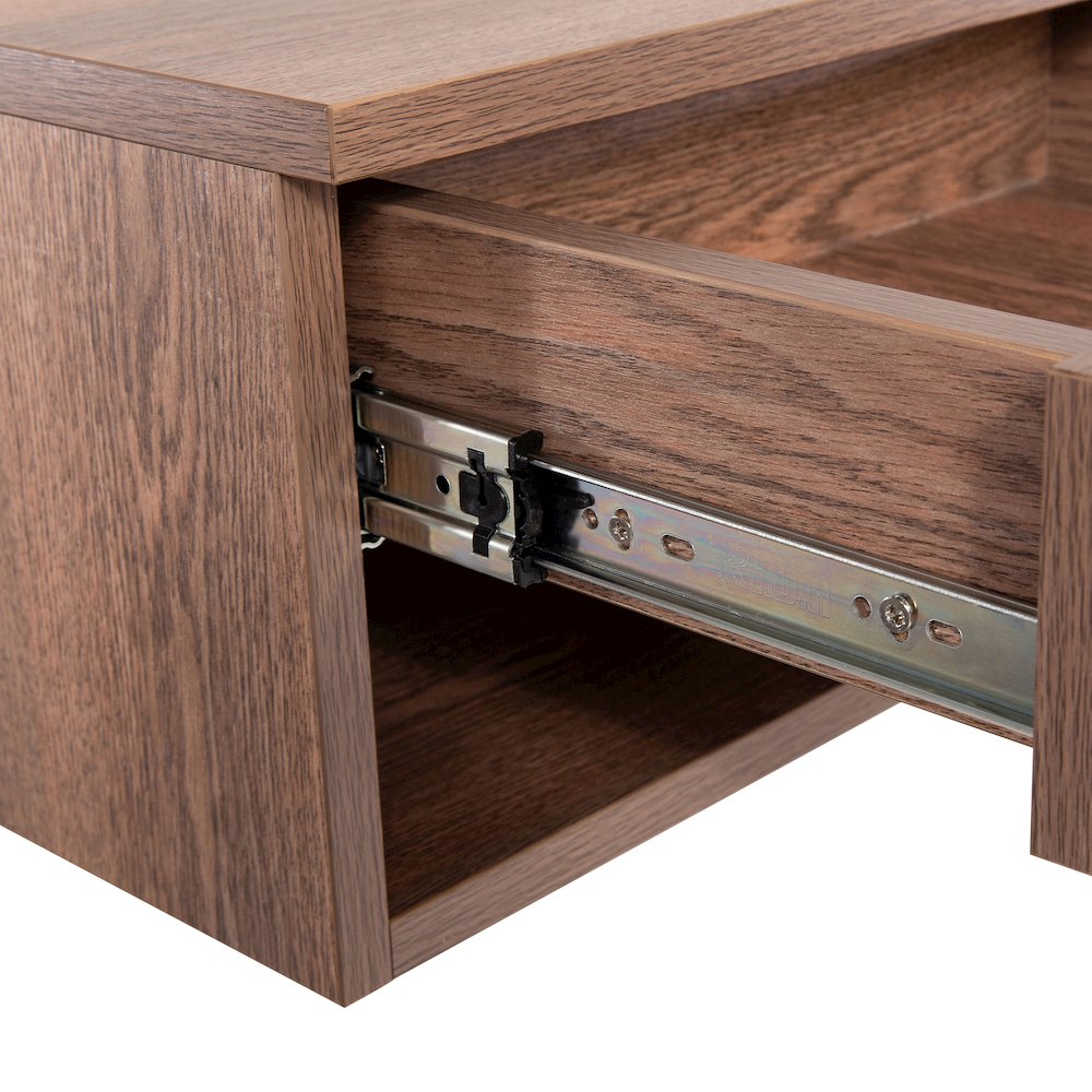 Ettore 15.7" Modern Matte Dark Brown Floating Nightstand