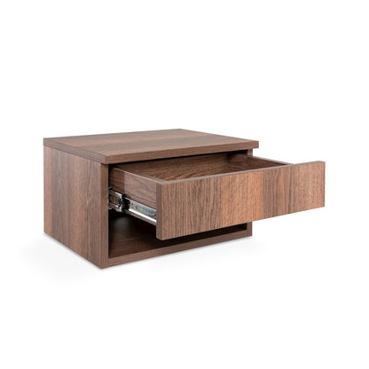 Ettore 15.7" Modern Matte Dark Brown Floating Nightstand