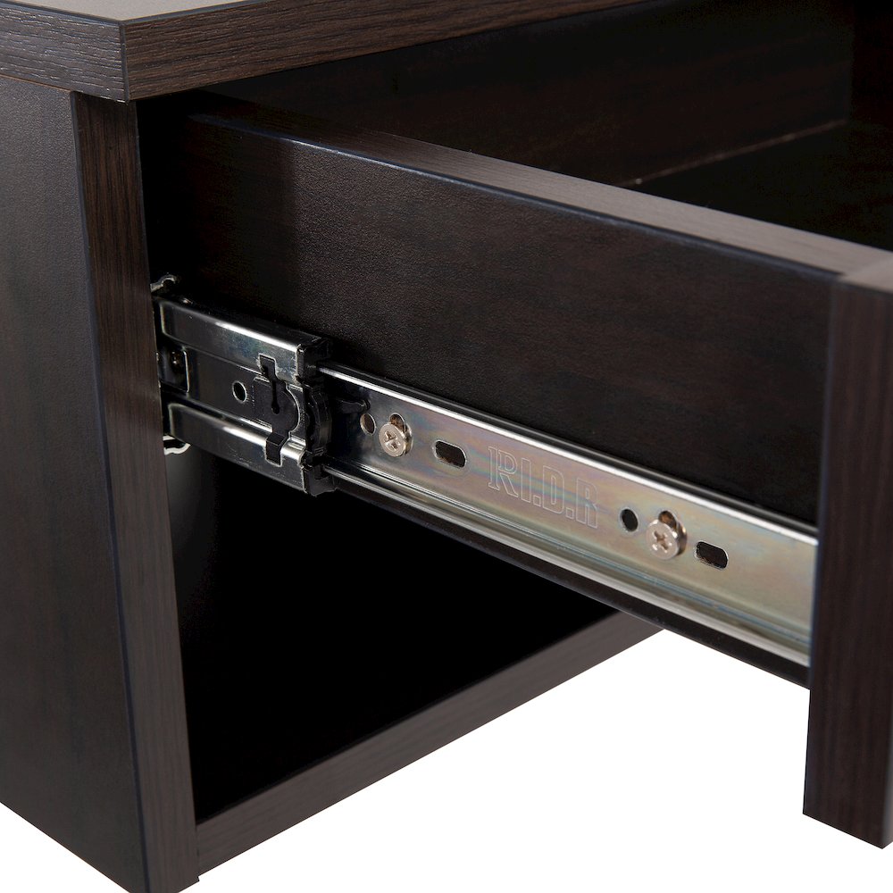 Ettore 15.7" Modern Matte Black Floating Nightstand