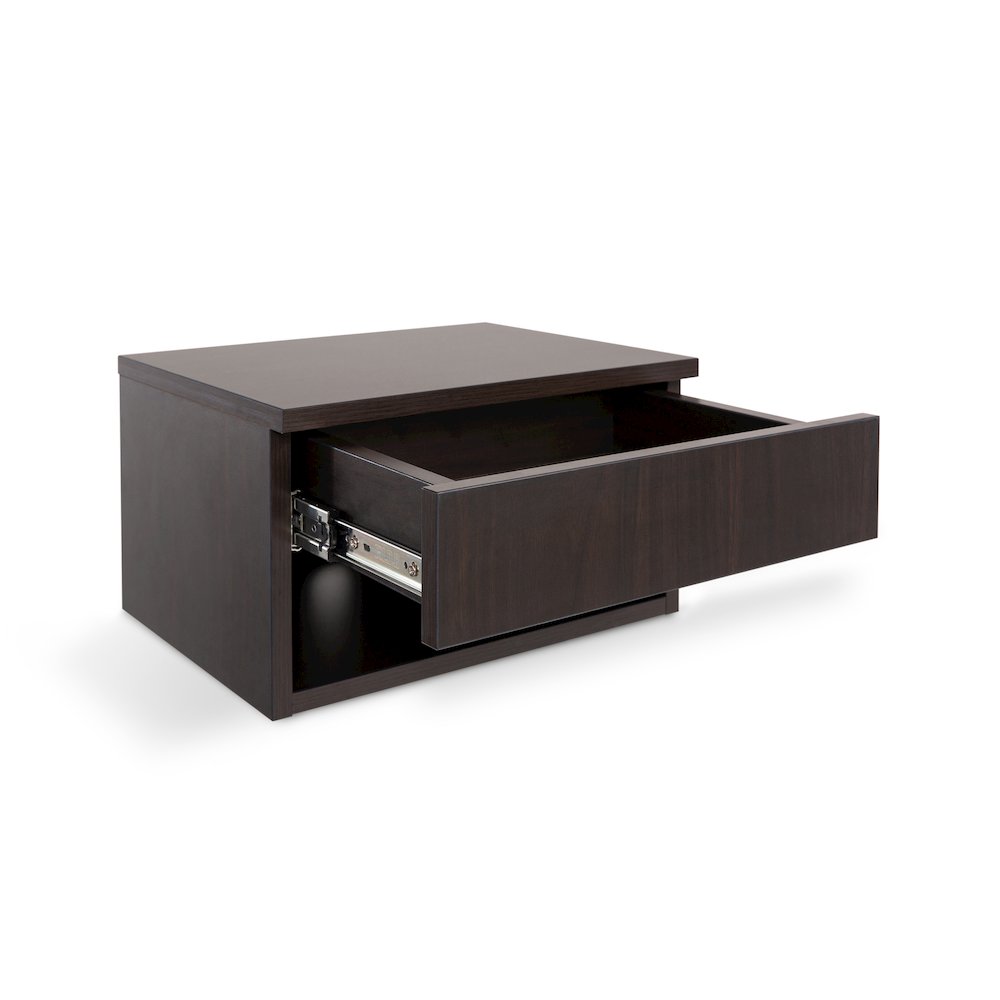 Ettore 15.7" Modern Matte Black Floating Nightstand