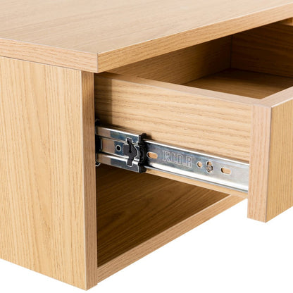 Ettore 15.7" Modern Matte Light Oak Floating Nightstand