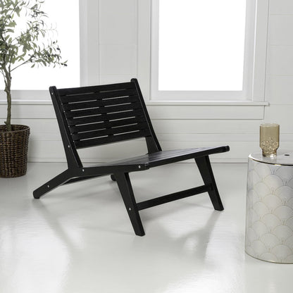 Leo Modern Solid Indonesian Teak Wood Armless Outdoor Lounge Chair