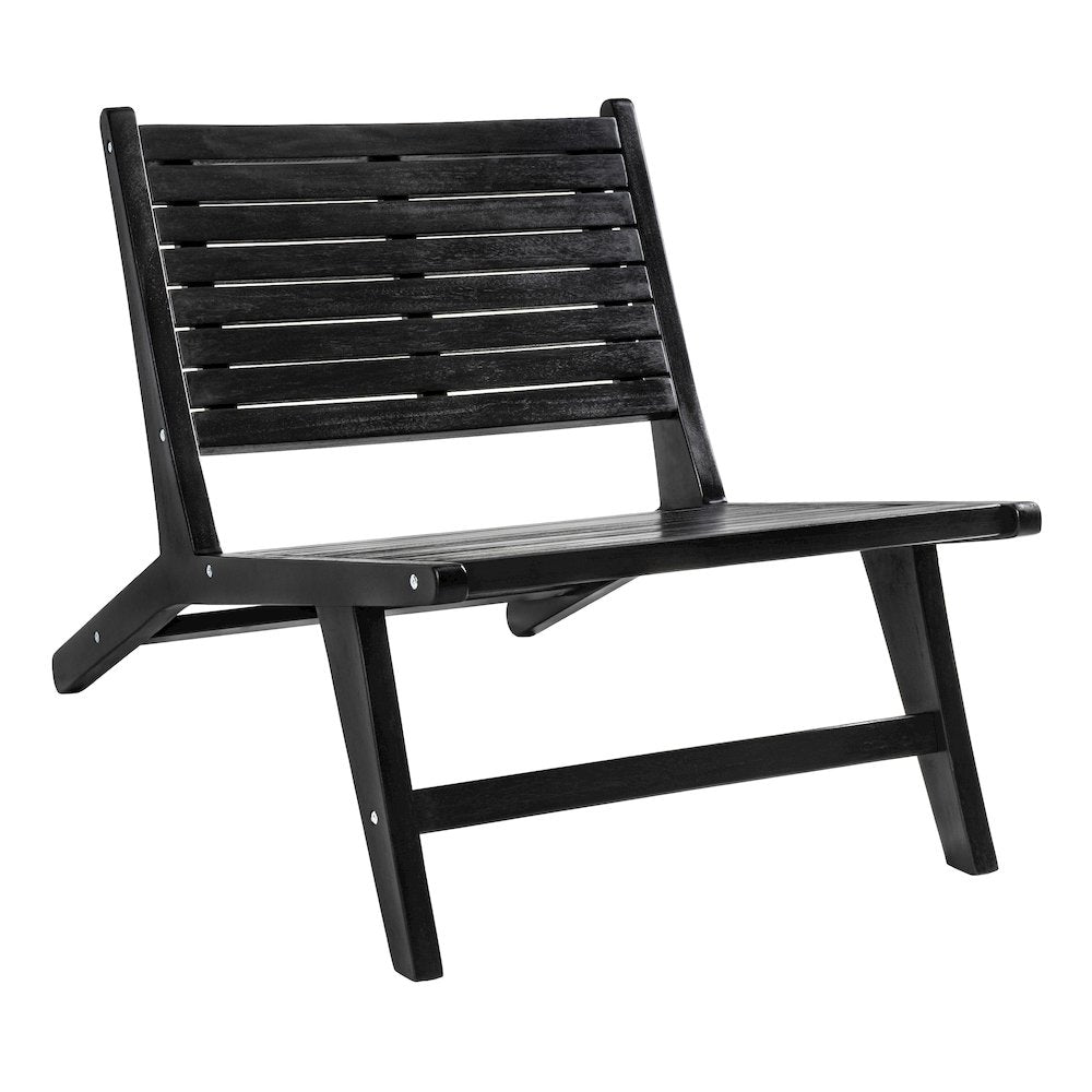 Leo Modern Solid Indonesian Teak Wood Armless Outdoor Lounge Chair