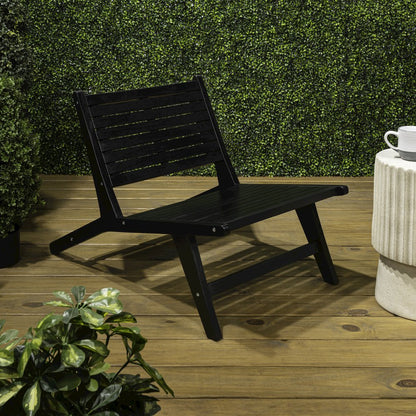 Leo Modern Solid Indonesian Teak Wood Armless Outdoor Lounge Chair