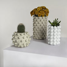 Maren Concrete Cylinder & Round Planter Set, Matte Soft Neutral (Set of 3)