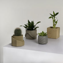 Romy Modern Minimalist Concrete Planter Set, Matte Earthy Neutral (Set of 4)