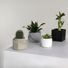 Romy Modern Minimalist Concrete Planter Set, Matte Mixed Neutral (Set of 4)