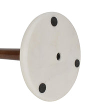 Avery Wood with Non Slip Weighted Marble Base Paper Towel Holder, White/Natural