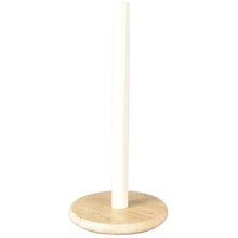 Avery Metal with Non Slip Weighted Marble Base Paper Towel Holder, Beige/White
